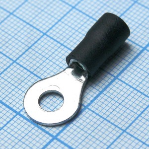 RV3.5-5L  Black, наконечник кабельный кольцевой с изоляцией d=5.3мм, сеч. пров.2.5-4.0мм2