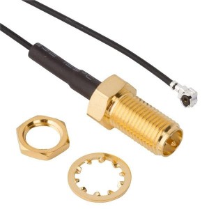 336314-12-0050, Соединения РЧ-кабелей SMA RP BH Jk-AMC Plg 1.13mm cable, 50 mm
