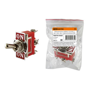 Переключатель-тумблер 1122 (П2Т-1) вкл.- откл.- вкл. 1 группа контактов SQ0703-0028
