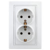 Розетка 2-м СП Plano 1-208-01 16А IP20 250В 2х2P+E Schuko защ. шторки бел. Б0053933