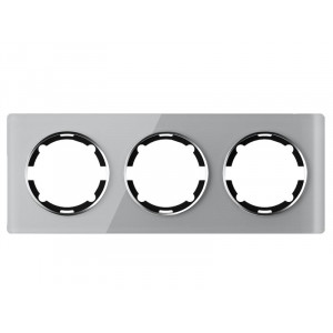 Рамка 3-м Garda горизонт. стеклянная сер. 2E52301302 2234936