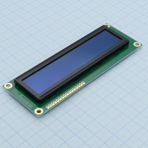 WEH001602HLPP5N00000, OLED символьный 16х2 (1602H), желтый, 8-битный паралл. интерфейс, VDD = 5В, -40...+80С