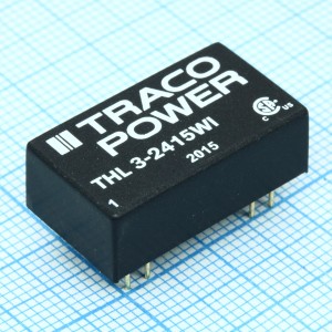 THL 3-2415WI, Преобразователь DC/DC на печатную плату вход 24В выход 24В 0.125A 3Вт 7-Pin DIP