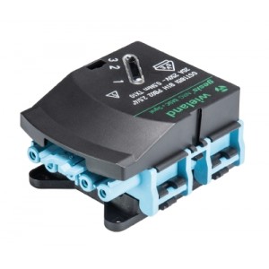 Адаптер-отвод GST18I5I B1H F7V PB02, Модуль отвода питания для плоского кабеля серия gesis NRG, с выбором фазы, 5 полюсов, подключение к модулю разъемом GST18i5, номинальное напряжение: 250V, номинальный ток: 20A, цвет: синий
