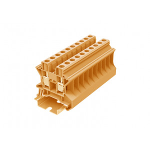Проходная клемма TU6-2-OG, Проходная клемма, тип фиксации провода: винтовой, номинальное сечение: 6 мм кв., 41A, 1000V, ширина: 8,2 мм, цвет: оранжевый, тип монтажа: DIN35