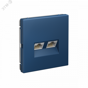 ARTGALLERY РОЗЕТКА двойная компьютерная RJ45+RJ45, кат. 5е, механизм, АКВАМАРИН GAL001185