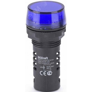 Лампа коммутаторная ADDS d22 мм LED синий 220В AC/DC ЛK-22 25122DEK