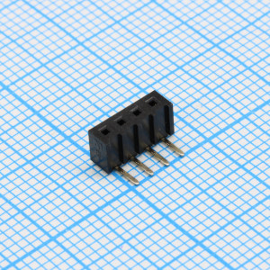 DS1026-02-1X4S8BR, Гнездо на плату угловое 1x4 конт., шаг 2.00мм, высота 4.3мм, позолоч.