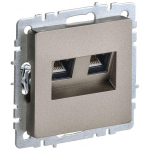 Розетка компьютерная двойная СП RJ45 кат.5E BRITE РК10-2-БрШ шампань BR-K20-1-K37