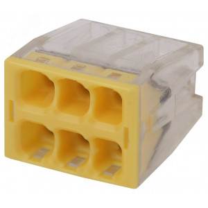 NO-224-38 Клемма СМК компактная с пастой, серия 246, 6 отверстий, 0,5-2,5 мм2 (упак 50 шт.) Б0043956