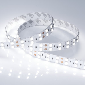 Лента RT 2-5000 24V Cool 8K 2x2 (5060, 600 LED, LUX) 013756, Гибкая лента LUX, 2 ряда, светодиоды smd 5060, 120шт/м (600шт на 5м), белая плата 15мм, скотч 3М. Цвет ХОЛОДНЫЙ 7700-9600K. Питание 24V, мощность 28.8 Вт/м (144 Вт на 5м), угол 120°, цветопередача CRI>85. Размеры 5000х15x2.2мм. Мин.отрезок 50мм, 6шт свето