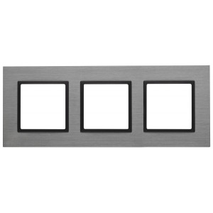 14-5203-42 Рамка на 3 поста, металл, Elegance, титан+антр (5/25/900) Б0034558