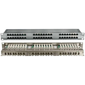 Патч-панель 19дюйм 1U кат.5E полн. экранир. 48 портов RJ45 Dual IDC PPHD-19-48-8P8C-C5E-SH-110D высок. плотности 420641