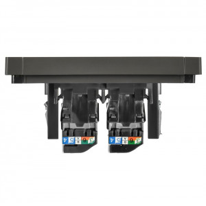 FORTE&PIANO Розетка компьютерная двойная RJ45 кат.5E FP333 серый IEK FP-K20-1-K03