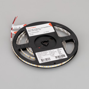 Лента RT-A128-8mm 24V Day4000 (9.6 W/m, IP20, 2835, 5m) 036211, Светодиодная лента RT-A128, открытая. Светодиоды 2835, 128 шт/м (640 шт на 5 м), белая плата, ширина 8 мм, скотч 3M. Цвет ДНЕВНОЙ 4000 K, цветопередача CRI>85, угол 120°. Питание 24 В, мощность 9.6 Вт/м (48 Вт на 5 м). Размеры 5000x8x1.6 мм. Мин. отрезок