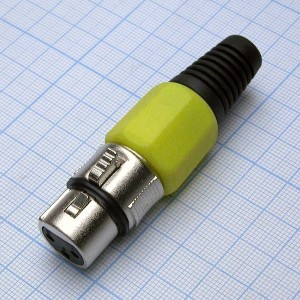 CANNON 79Y 3F, Аудио разъём XLR - розетка кабельная, 3 контакта, цвет - жёлтый