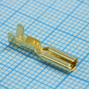 Разъем плоский неизолированный (мама) РП-М 1.0-(2.8), Разъем плоский под двойной обжим, неизолированный (мама)