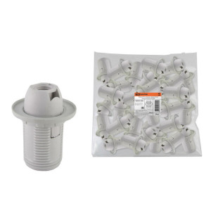 Патрон Е14 с кольцом, термостойкий пластик, белый, Б/Н SQ0335-0033