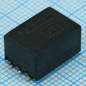 AT801, Линейный согласующий трансформатор 1:1 DCR=115 Ohm 6 выводов, 12.8х9.6х7.8мм