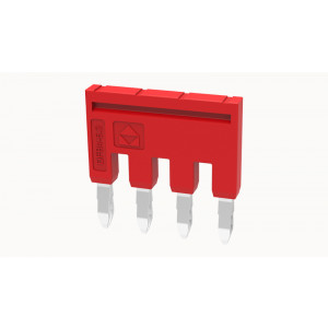 Соединительная перемычка DFB4-04P-16-00Z(H), Соединительная перемычка, 4 полюса, изолированная, вилочная, для клемм: DS4, цвет: красный