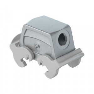 Крышка разъема BAS GOT GD 10 M25 A1, Крышка разъема на кабель, типоразмер 10B, без уплотнителя, 1 отверстие с резьбой для кабельных вводов M25x1,5, с боковым расположением, с двумя защелками, материал корпуса: алюминиевый сплав