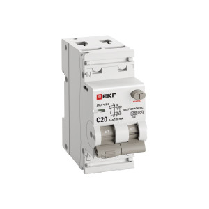 Автоматический выключатель дифференциального тока АВДТ-63N 1P+N 20А 100мА характеристика C тип A электромеханический 6кА PROXIMA EKF