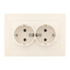 Валенсия розетка 2-местная с/з 16А кремовая с защ. штор. PROxima EWR16-128-20