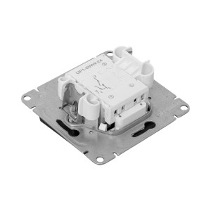 Механизм выключателя, двухклавишный, с подсветкой, ч-рный Эпика EKF UP1-SWB-24