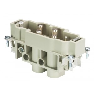 Вилочная контактная вставка 72.215.0653.0, Вилочная контактная вставка, винтовая фиксация, 4/2 полюса + PE, типоразмер 16B, 400/690V, 82/16A, сечение обслуживаемых проводников 2,5-16 мм кв., тип покрытия контактов: серебро