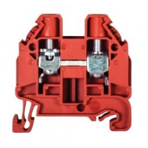 Проходная клемма WT 10 RT, Проходная клемма, тип фиксации провода: винтовой, номинальное сечение: 10 мм кв., 57A, 1000V, ширина: 10 мм, цвет: красный, тип монтажа: DIN35
