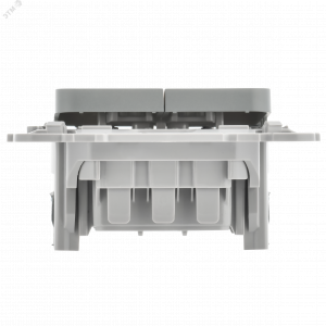 FLITE Выключатель 2-клавишный 10А ВС12-1-0-ФлС серый IEK FI-V20-0-10-1-K03