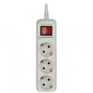 Удлинитель 3х3м с заземл. 10А IP20 UX-3es-3m ПВС 3х0.75 с выкл. Б0035751