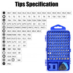 SET 115, Набор инструмента 115в1 с пинцетом, в комплекте сменные магнитные биты, гибкий удлинитель, намагничиватель бит, присоска для снятия экранов, 3 пластиковых спуджера, набор пластиковых медиаторов