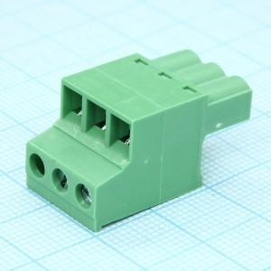 2EDGKC-5.0-03P-14-00A(H), Винтовой соединительный блок 3 контакта шаг 5.0мм зеленый