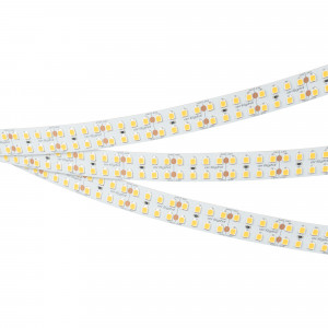 Лента RT-A320-15mm 24V Warm2400 (24 W/m, IP20, 2835, 5m) 044292, Светодиодная широкая лента RT-A320, открытая. Светодиоды 2835, 320 шт/м (1600 шт на 5 м), белая плата, ширина 15 мм, скотч 3M. Цвет ТЁПЛЫЙ 2400 K, цветопередача CRI>85, угол 120°. Питание 24V, мощность 24 Вт/м (120 Вт на 5 м). Размеры 5000x15x1.5 мм. Мин.