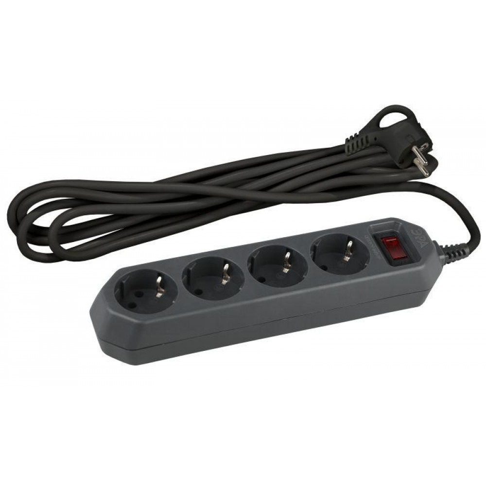 Изображение товара Удлинитель с сетевым фильтром ЭРА 4 розетки 1.5м с заземлением