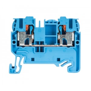 Проходная клемма WTP 2,5/4 BL, Проходная клемма, тип фиксации провода: Push-in, номинальное сечение: 2,5/4 мм кв., 32A, 800V, ширина: 5 мм, цвет: синий, тип монтажа: DIN35