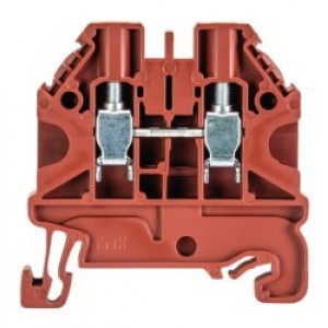 Проходная клемма WT 4 BR, Проходная клемма, тип фиксации провода: винтовой, номинальное сечение: 4 мм кв., 32A, 1000V, ширина: 6 мм, цвет: коричневый, тип монтажа: DIN35