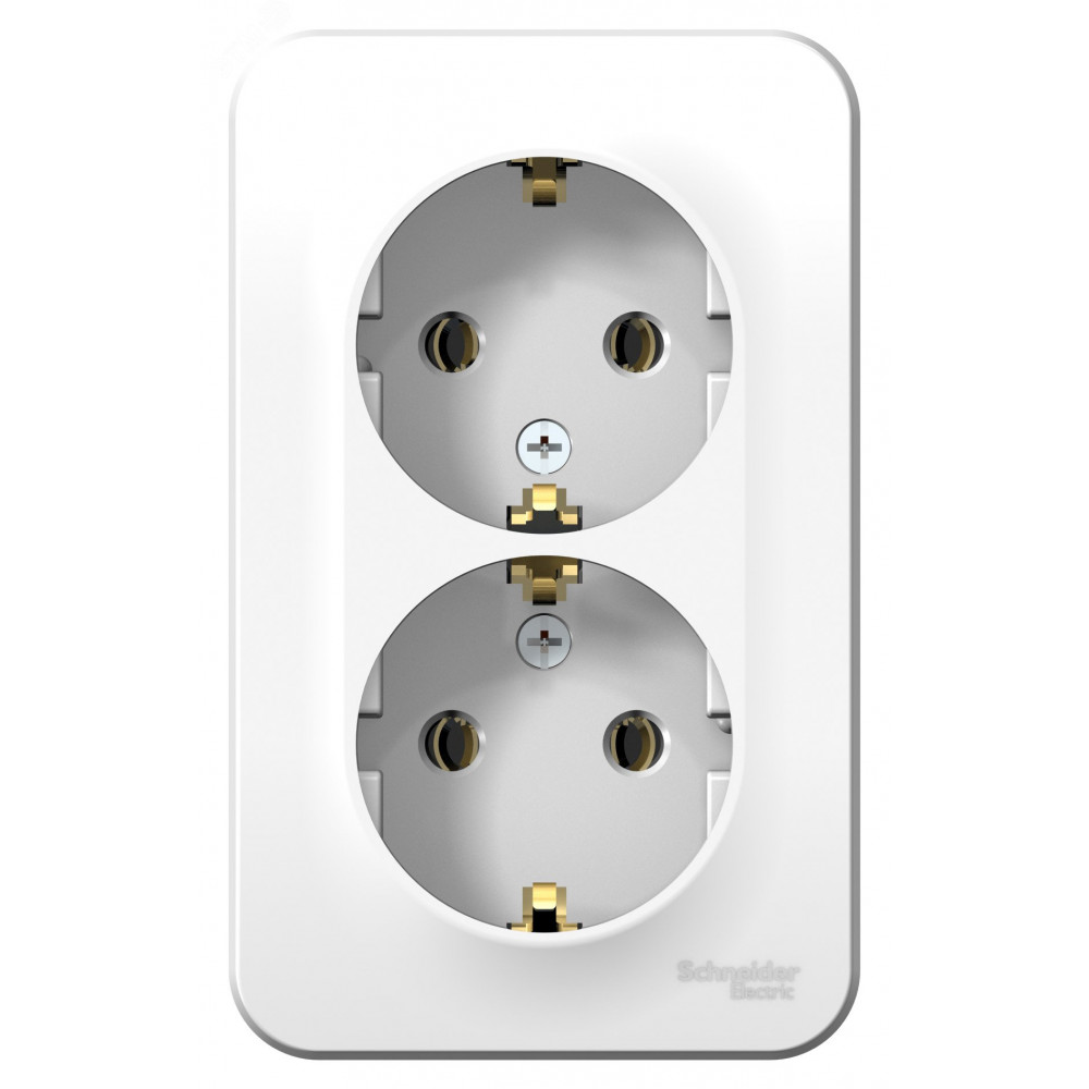 Изображение товара Розетка Blanca 2-м ОП IP20 250В 16А с заземлением и изолирующей пластиной