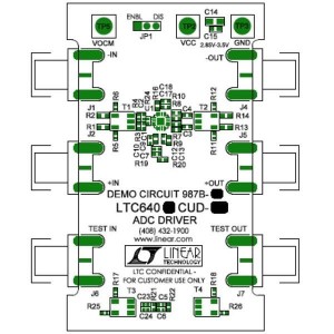 DC987B-C, Средства разработки интегральных схем (ИС) усилителей LTC6400-20 3GHz Fully Differential ADC D