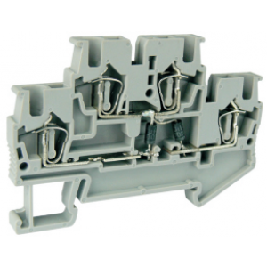 Этажная клемма UJ5-2.5/2-2D/S-XL/S-XR, Этажная клемма, 2 этажа, с диодом, тип фиксации провода: пружинный, номинальное сечение: 2,5 мм кв., 26A, 500V, ширина: 5,2 мм, цвет: серый, тип монтажа: DIN35