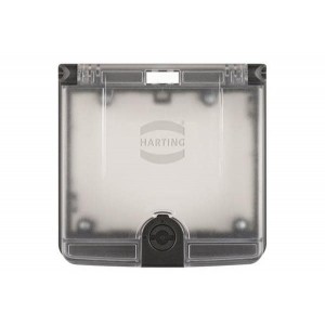 39500000400, Сверхмощные разъемы питания Han-Port Double Frame, Plastic, Transparent Plastic Cover