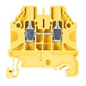Клемма WT 4 GE, Проходная клемма, тип фиксации провода: винтовой, номинальное сечение: 4 мм кв., 32A, 1000V, ширина: 6 мм, цвет: желтый, тип монтажа: DIN 35