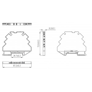 Преобразователь сигнала DSI, 6,2 мм 1 вход 0-10 В, 1 выход 4-20 мА DSI-S-A2111
