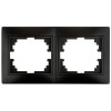 Рамка для розеток и выключателей Plano 1-502-05 на 2 поста горизонтальная, СУ, антрацит Б0044579