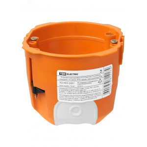 Установочная коробка СП D73х65 мм, 2-х компон., саморезы, пл. лапки, IP30, оранж., инд. штрихкод SQ1403-2001