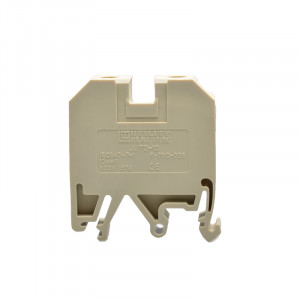 Проходная клемма JUT2-10-GY, Проходная клемма, тип фиксации провода: винтовой, номинальное сечение: 10 мм кв., 57A, 800V, ширина: 10,2 мм, цвет: серый, тип монтажа: DIN35