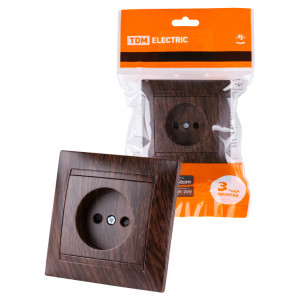 Розетка 2П 10А 250В с защ. шт. венге "Лама" SQ1815-0410