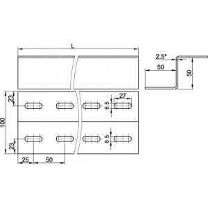 Z-образный профиль L1000 толщ.2,5мм               горячеоцинкованный BPM3510HDZ