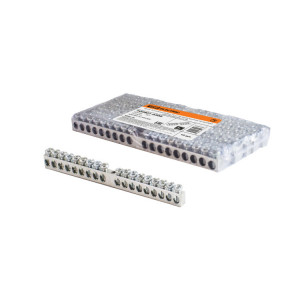 Шина "N" нулевая 6х9мм 18/1 (18 групп/крепеж по центру) никелированная SQ0801-0308